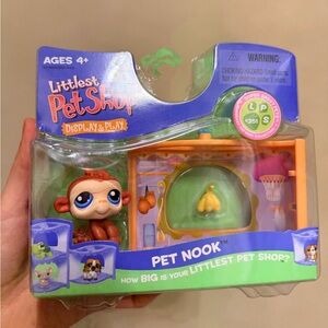 Y2K 2006 Vintage LITTLEST PET SHOP Pet Nook Monkey LPS #351 Super Sassy Pets NEW